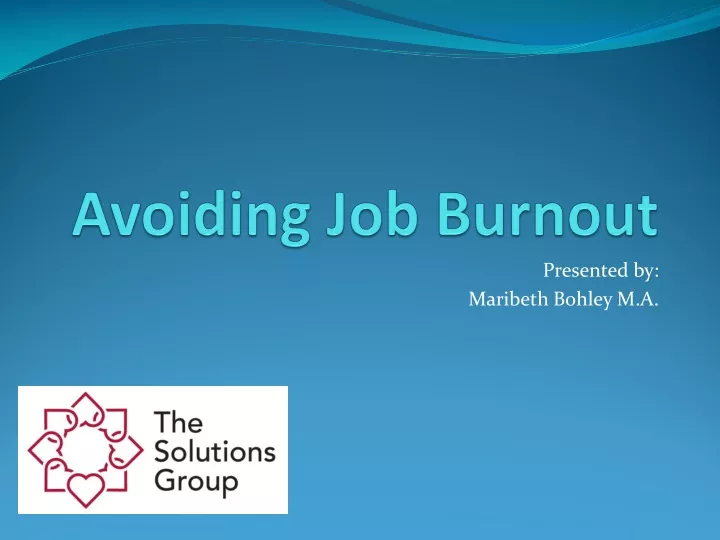 avoiding job burnout