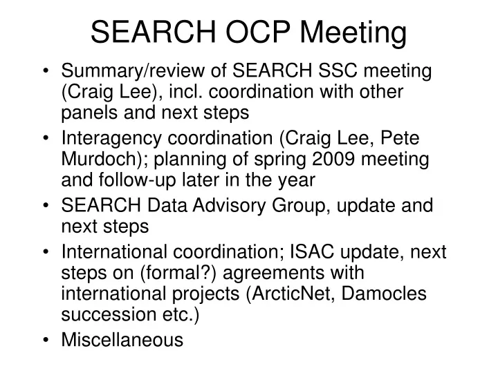search ocp meeting