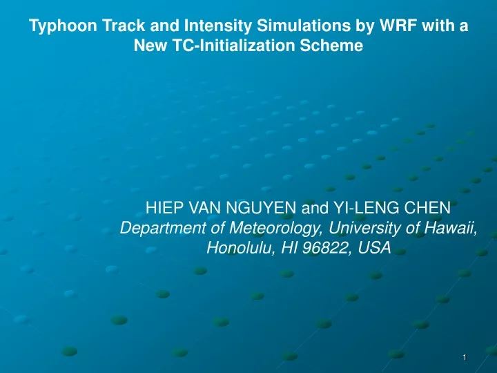 typhoon track and intensity simulations