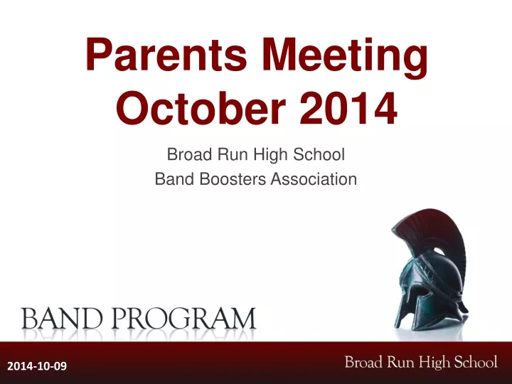 parents meeting october 2014
