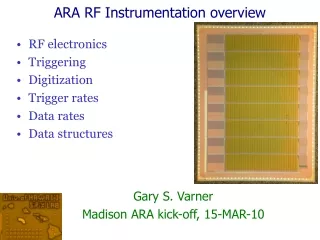 ARA RF Instrumentation overview