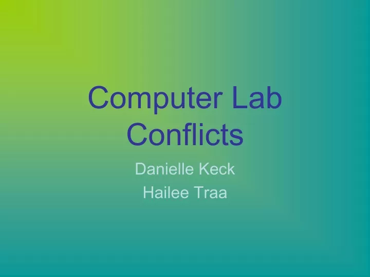 computer lab conflicts