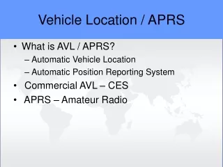 Vehicle Location / APRS