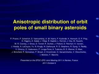 Anisotropic distribution of orbit poles of small binary asteroids