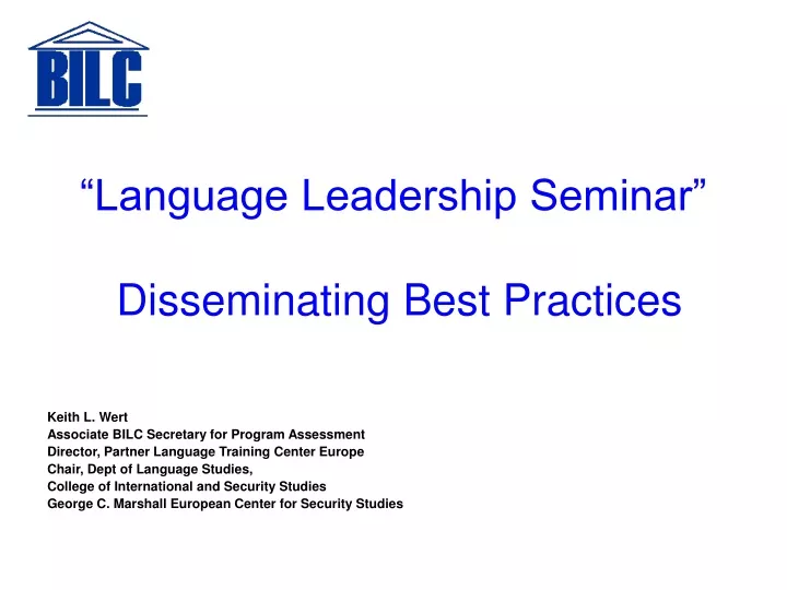 language leadership seminar disseminating best practices