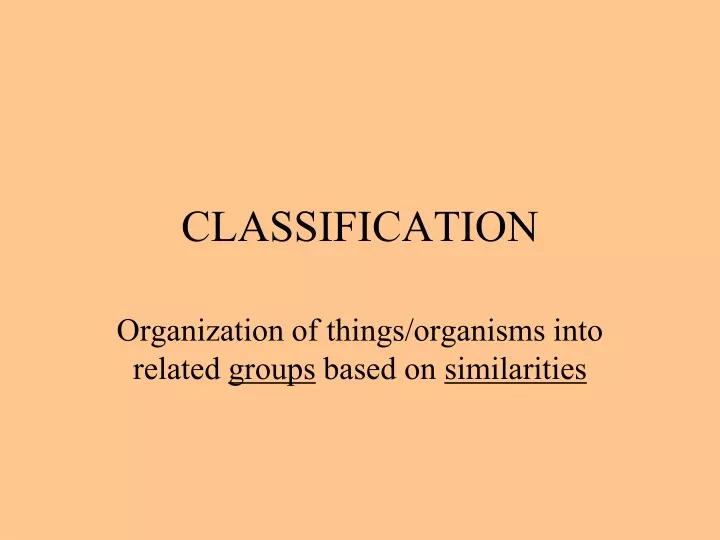 classification