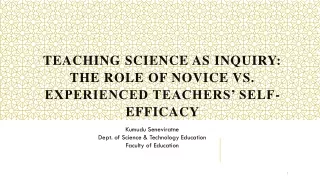 Teaching Science as Inquiry: the role of novice vs. experienced Teachers’ Self-efficacy