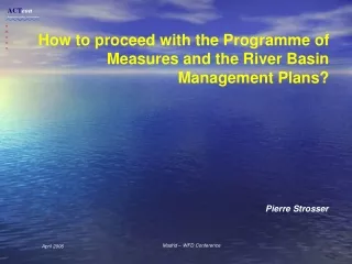 How to proceed with the Programme of Measures and the River Basin Management Plans?