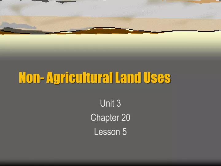 non agricultural land uses