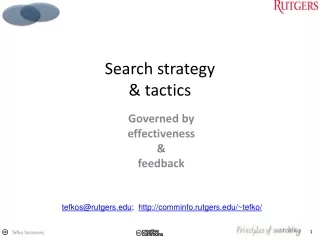Search strategy &amp; tactics