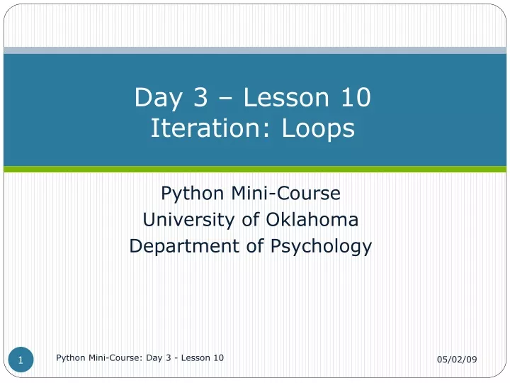 day 3 lesson 10 iteration loops