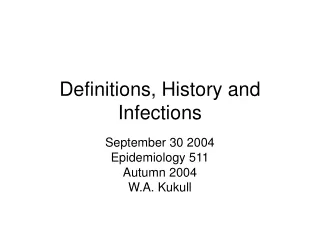 Definitions, History and Infections