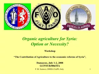 Organic agriculture for Syria:  Option or Necessity? Workshop
