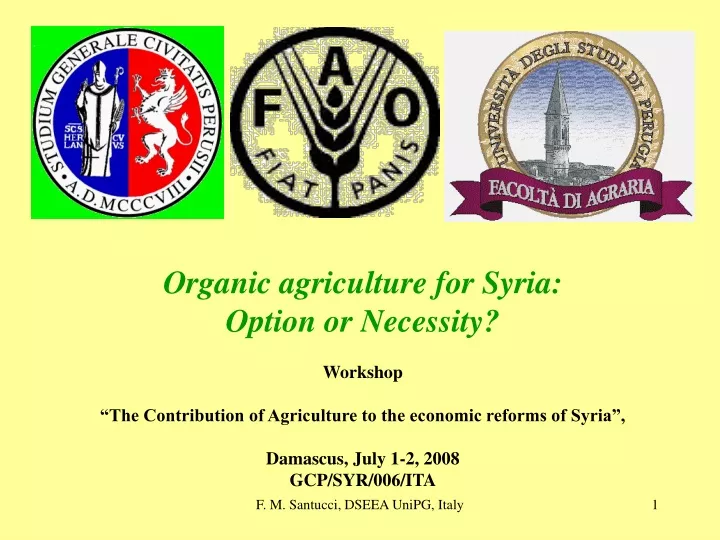 organic agriculture for syria option or necessity