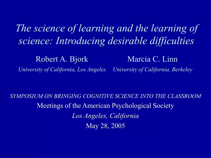 the science of learning and the learning