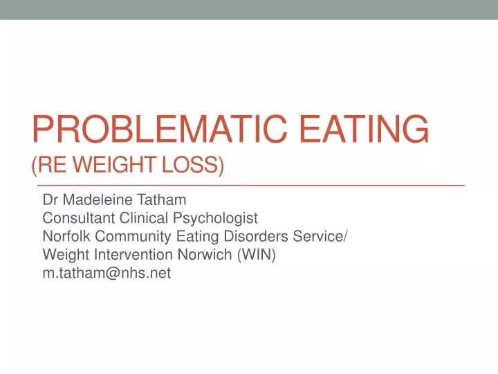 problematic eating re weight loss