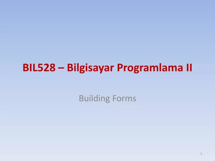 bi l528 bilgisayar programlama ii