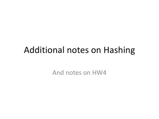 Additional notes on Hashing