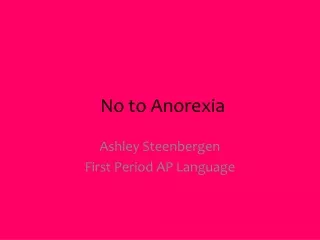 No to Anorexia