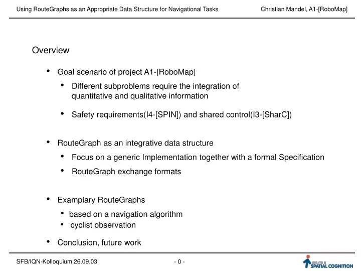 using routegraphs as an appropriate data