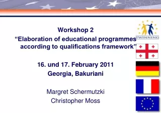 Workshop 2 “Elaboration of educational  programmes  according to qualifications framework”