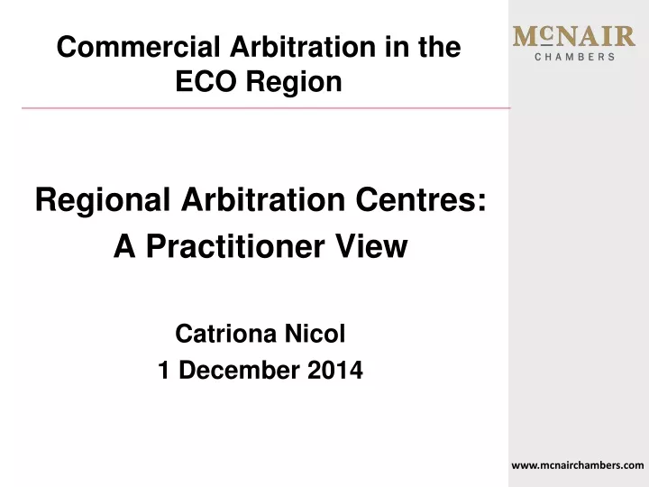commercial arbitration in the eco region