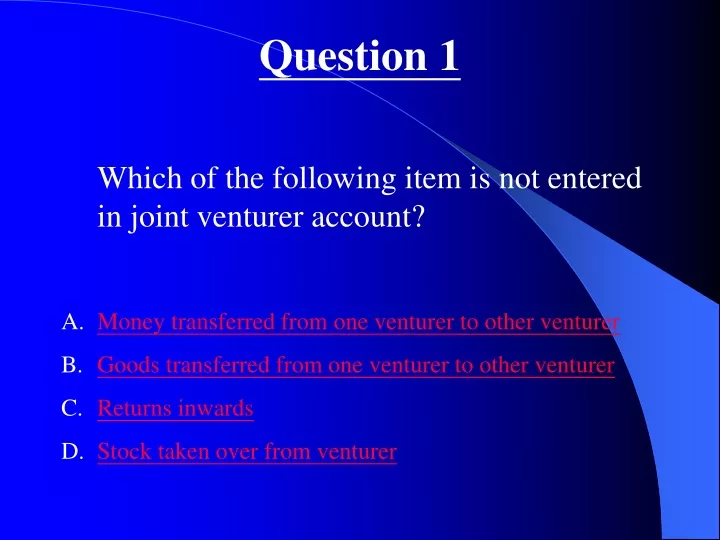 question 1 which of the following item