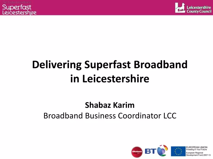 delivering superfast broadband in leicestershire