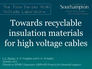 Towards recyclable insulation materials for high voltage cables