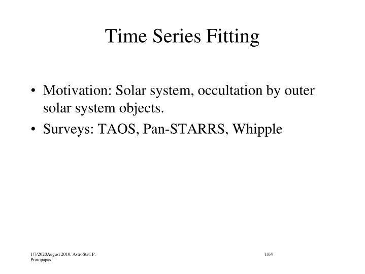 time series fitting