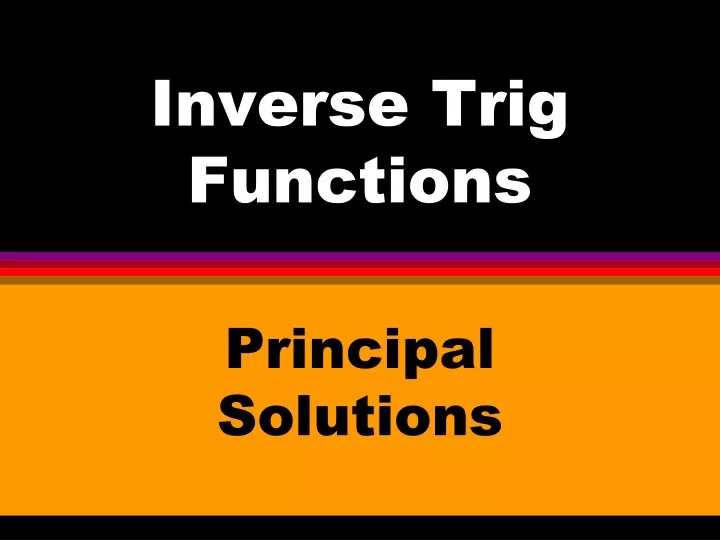 inverse trig functions