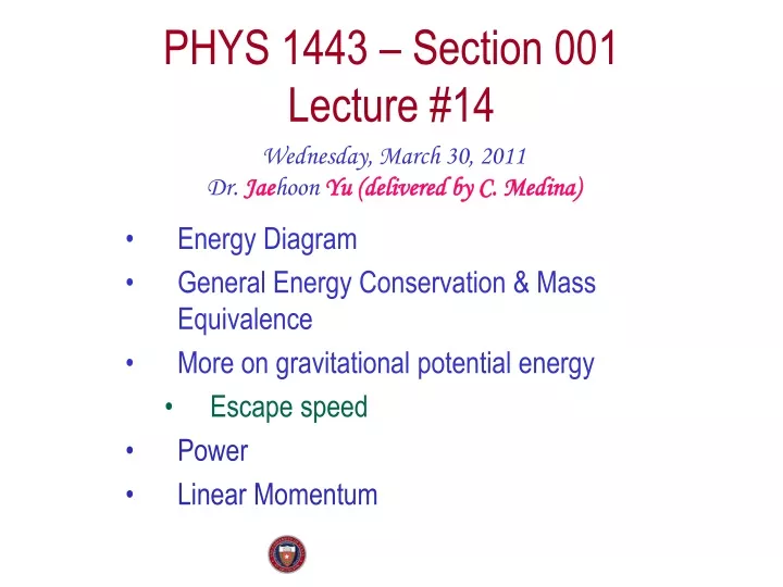 phys 1443 section 001 lecture 14