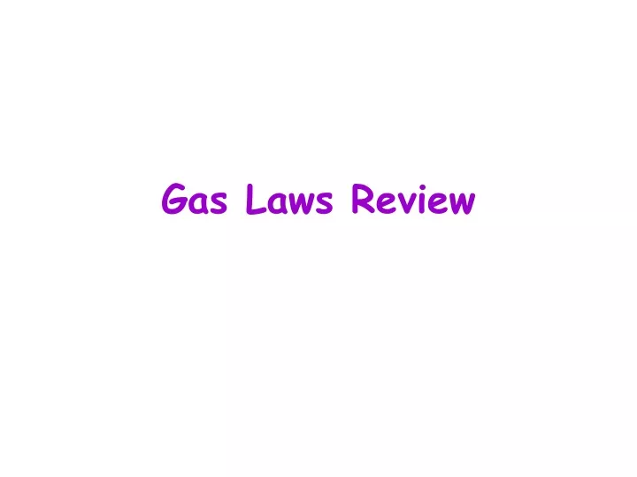 gas laws review
