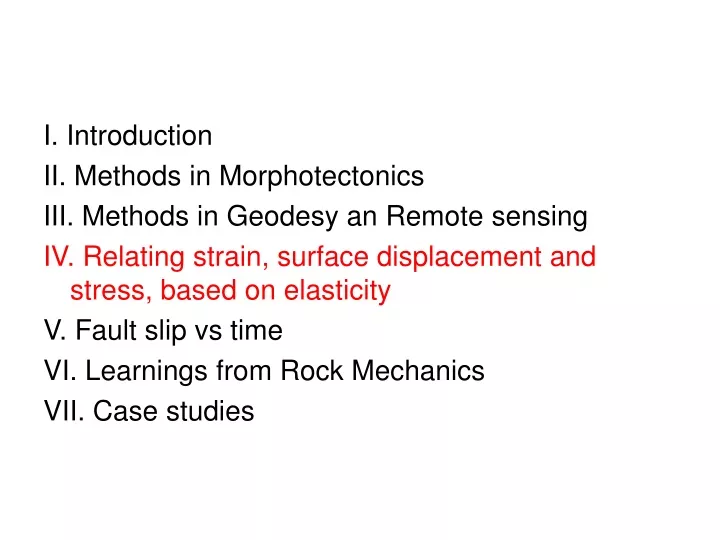 i introduction ii methods in morphotectonics