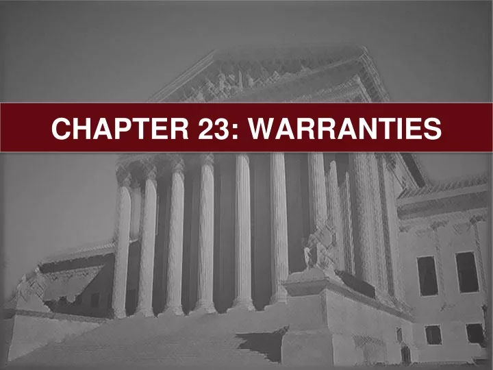 chapter 23 warranties