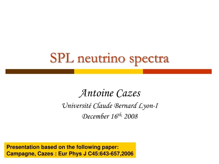 spl neutrino spectra