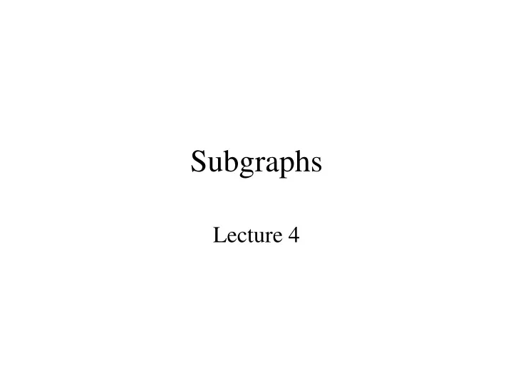 subgraphs