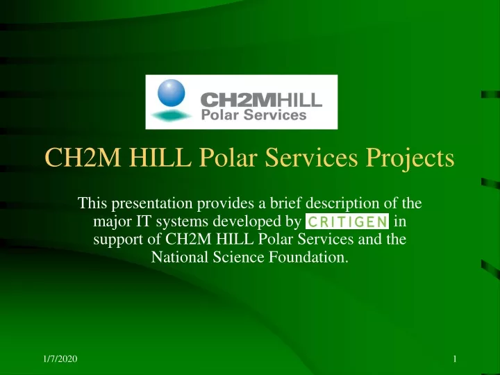 ch2m hill polar services projects