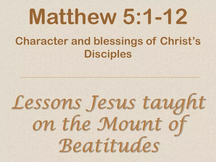 matthew 5 1 12