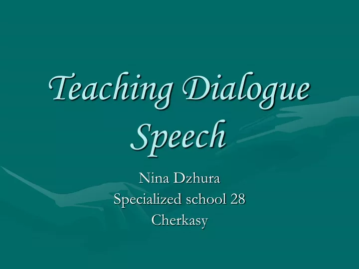 teaching dialogue speech