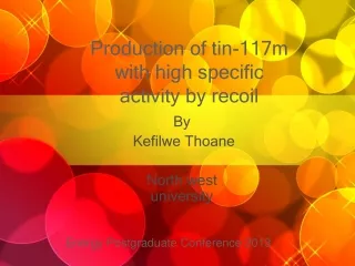Production of tin-117m with high specific activity by recoil
