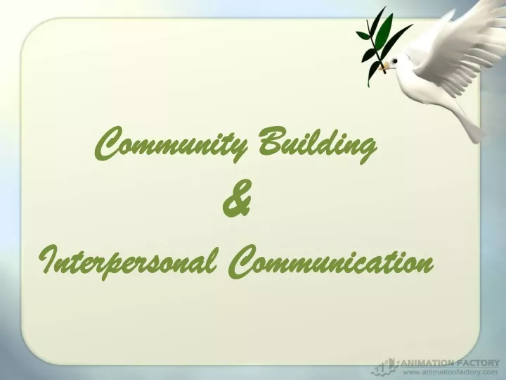 community building interpersonal communication