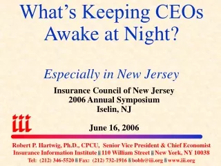 What’s Keeping CEOs Awake at Night? Especially in New Jersey