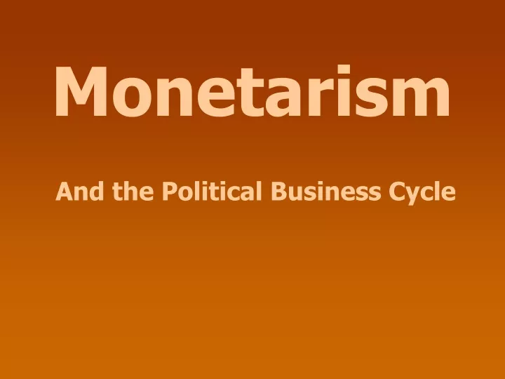 monetarism