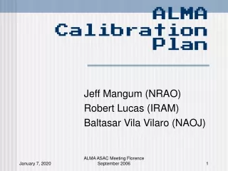 ALMA Calibration Plan