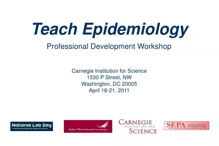 teach epidemiology