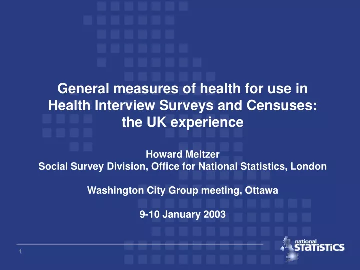 general measures of health for use in health