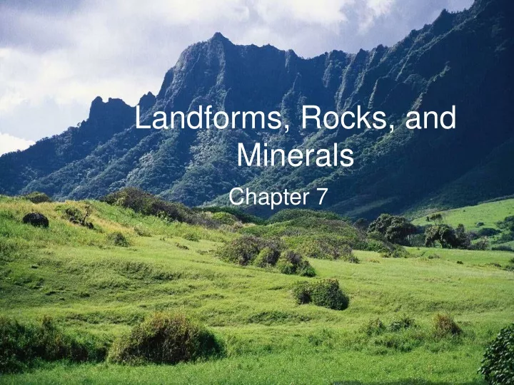 landforms rocks and minerals