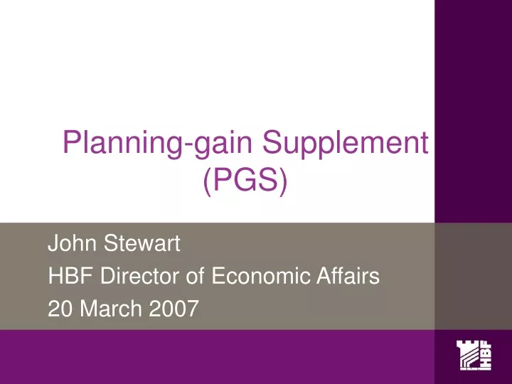 planning gain supplement pgs