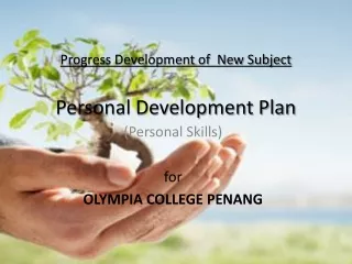 Progress Development of  New Subject Personal Development Plan